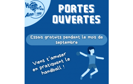 Portes ouvertes en septembre pour les catégories jeunes !